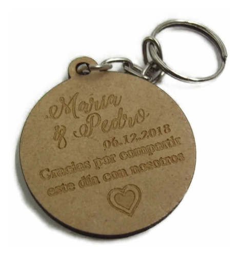Imagen 3 de 5 de Llaveros De Madera Boda Regalo 20 Pzs Grabado Láser