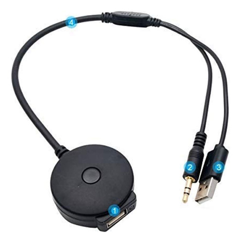 Unifizz Usb Negro Bluetooth Adaptador Coche Mp3 Aux Music