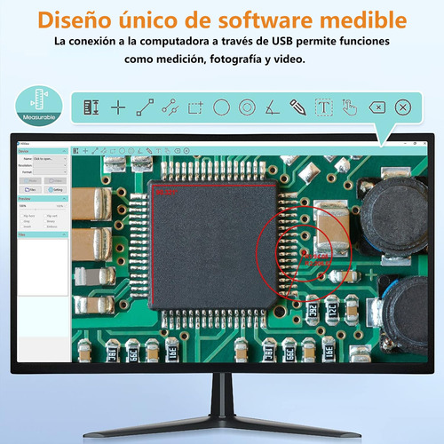 Microscopio Digital Lcd 7 In Con Aumento 1200x 1080hd 32g Sd
