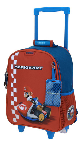 Mochila Mario Bros Brife Kinder Con Carro Mb70213-9 Color Multicolor