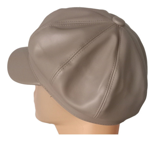 Gorro Boina Dama Cuerina Genérica Marrón Claro L Lisa