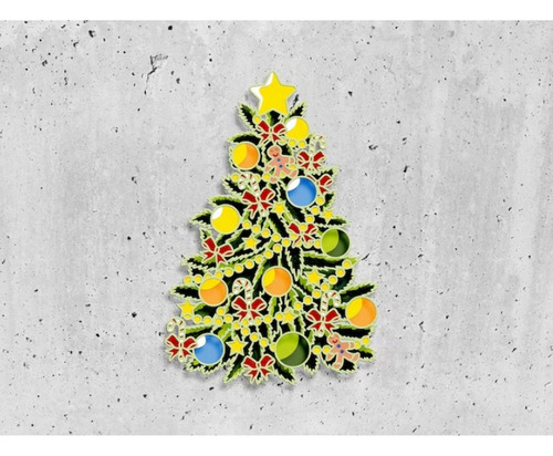 Cuadro Decorativo Arbol Navidad Bambalina Color En Madera