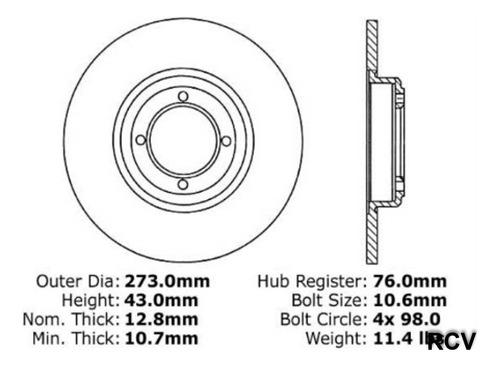 Disco Frenos  Trasera Para Porsche 924   1987