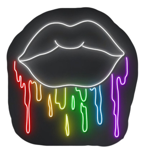 Letrero Led Neón Lgbt Labios Decoración Interior