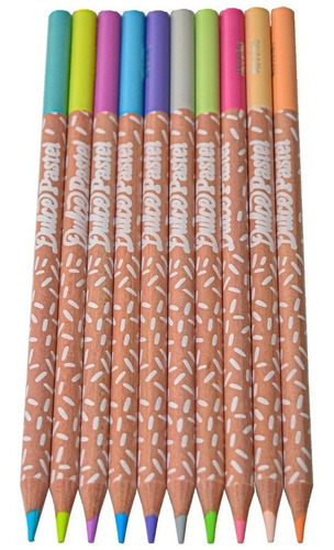 Imagen 2 de 3 de Lapices Largos X10 Colores Pasteles Mooving Dulce Pastel