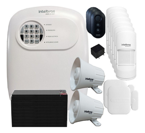Alarme Intelbras Anm 24 Net 2 Sensor Porta 6 Infra Pet C Fio