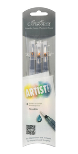 Set 3 Pincel Recargable Artist Studio Aqua2go Cretacolor