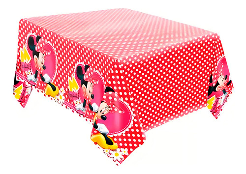 Toalha De Mesa Decoração Minnie Vermelha Festa Ani 120x220cm