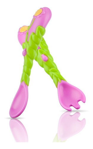 Tenedor Y Cuchara Nuby Flores