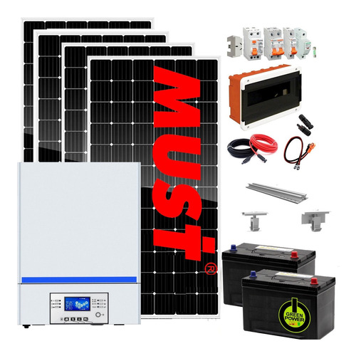 Imagen 1 de 10 de Kit Solar Completo Paneles 3400w/d Inversor 3000w Campo M7