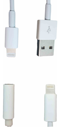 Kit iPhone Cable Usb Carga/datos Adaptador Audio Lightning