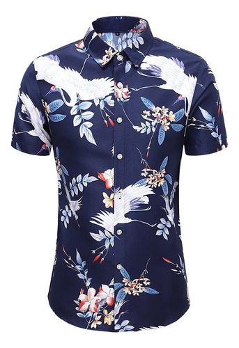 Camisas Hawaianas De Manga Corta Tipo Grulla Para Hombre, Ca