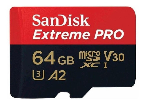 Memoria Micro Sd 64gb Sandisk Quickflow 4k Uhd 200mb/s Dron