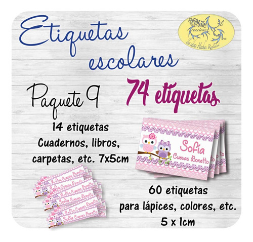 74 Stickers Personalizados Para Útiles Escolares Papelería