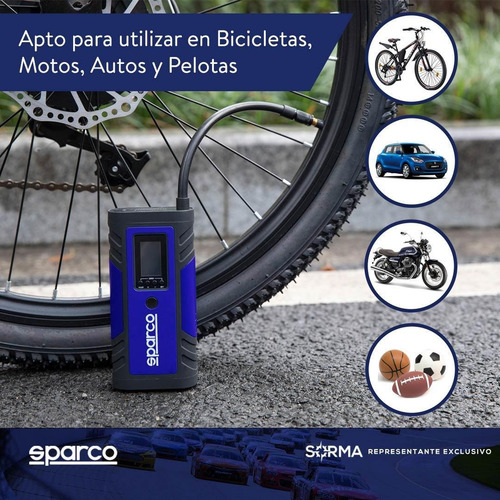 Imagen 4 de 10 de Mini Compresor Portatil 3 Boquillas Pantalla Lcd Luz Led