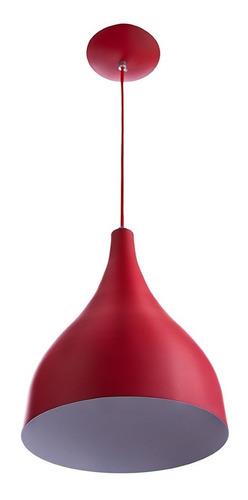 Pendente Gota Media Alumínio 30cm Soquete E-27 Vermelho