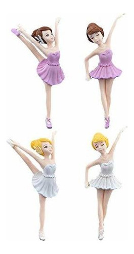 Halloluck 4 Piezas Ballet Girl Figuritas En Miniatura Juguet