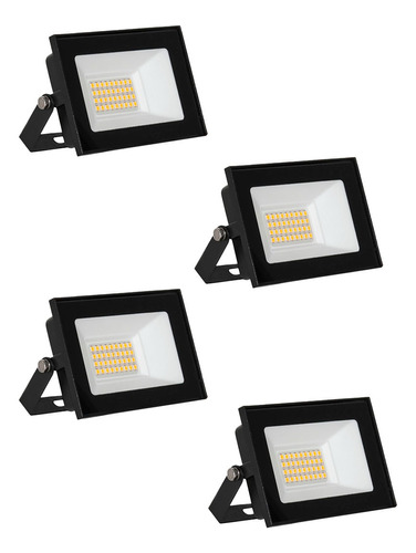 Reflector Exterior Led 30w Fria Calida Bajo Consumo Pack X4