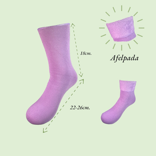 6 Pares De Calcetas Afelpadas Para Mujer, Algodón