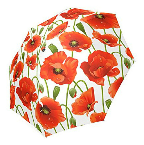 Sombrilla O Paraguas - Hot Sale Poppy Flower Design Foldable