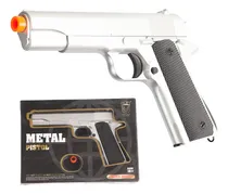 Comprar Pistola Colt M1911 Airsoft Resorte Plateda Balines 6mm Metal Plateado 6 Mm