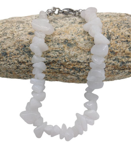 Pulsera De Cuarzo Blanco En Escallas Piedra Natural