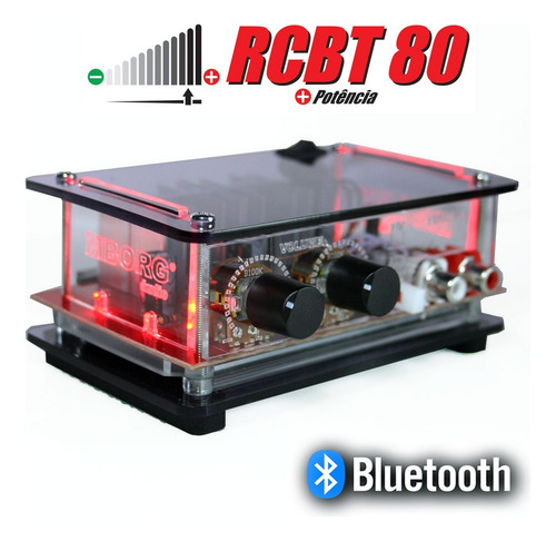 Amplificador Bluetooth Som Ambiente Receiver Rcbt80 Estéreo Cor Cinza Potência De Saída Rms 64 W 24v