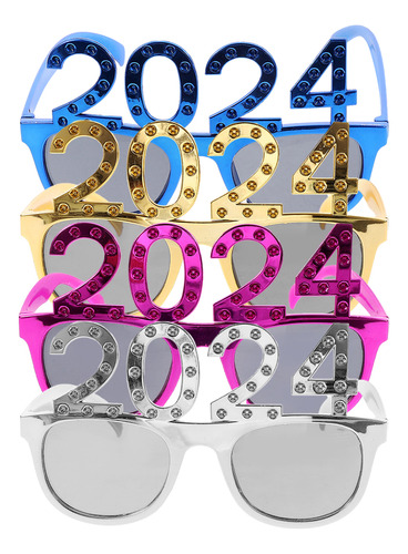 Gafas De Plástico 2023, Gafas De Año Nuevo, Navidad, 4 Unida