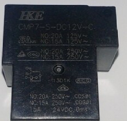 Imagen 1 de 2 de Relay Rele 12v 20a 1 Inversor 250v Tipo T Cmp7-s-dc12v-c