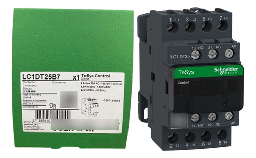 Contactor Schneider 24V Tesys 12a 1na+1nf 24Vac LC1dt25b7