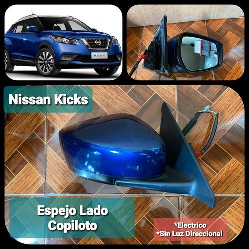 Espejo Nissan Kicks 2017 2018 2019 2020 Lado Copiloto S/luz