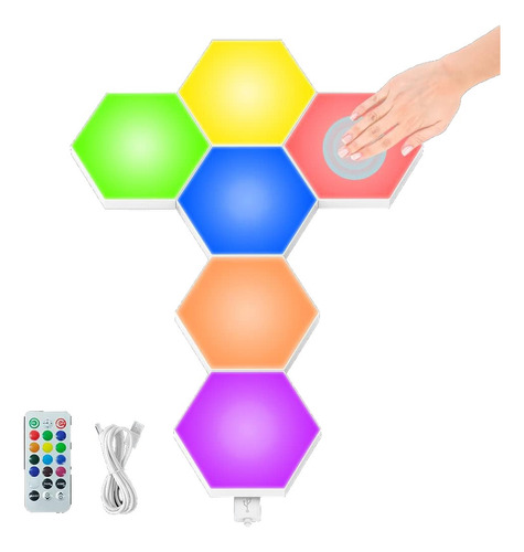  Luz Gamer Hexagonal Control App Cintas Led ( No Usa Pilas )