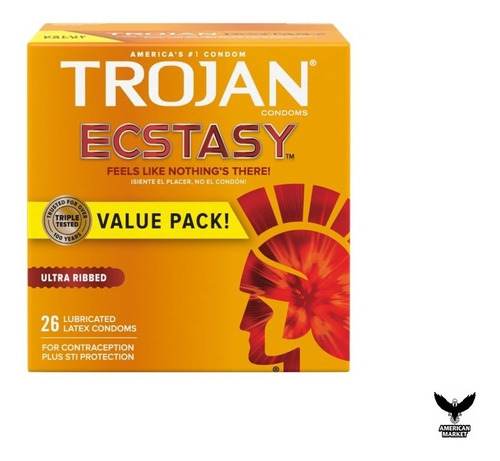 Trojan Ecstasy Condones Caja De 26 Piezas