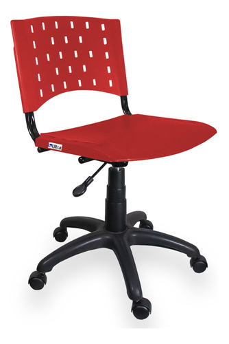 Cadeira Giratória Plástica Vermelha - Ultra Móveis