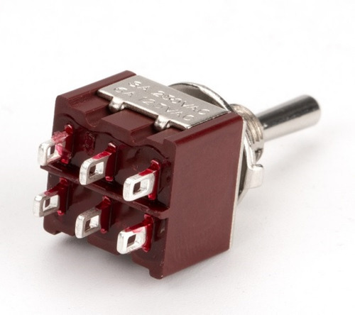 Imagem 3 de 6 de Chave Mini Switch Toggle 3 Posições On/on/on 6 Terminais