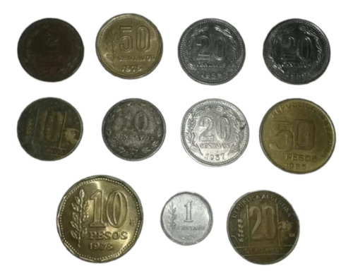 Lote De 11 Monedas Argentinas De Distintas Épocas