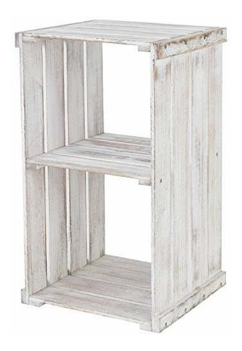 2 Niveles En Mal Estado Encalado Caja De Madera Organiz...