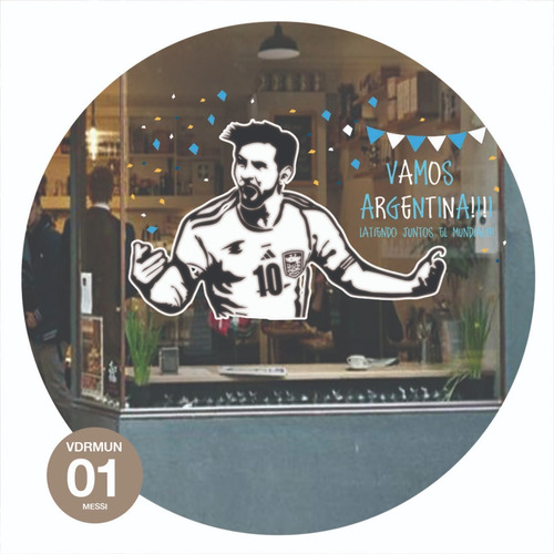 Vinilos Decorativos Vidriera Mundial Messi  