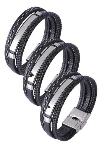 Set De Pulseras Vikingas De Cuero Para Hombre Y Mujer - Pack