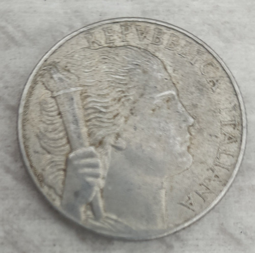  Moneda De Italia, 5 Liras,  Año  1949, Aluminio