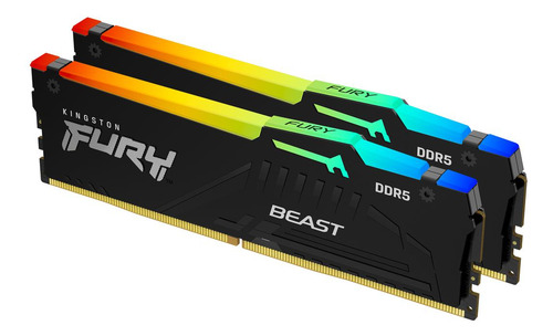 Memoria Ram Kingston Fury Beast Rgb, Ddr5,32gb2x16, 6000mhz