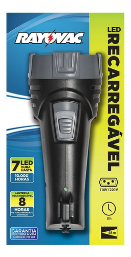 Lanterna Rayovac Recarregável 7 Leds Bivolt