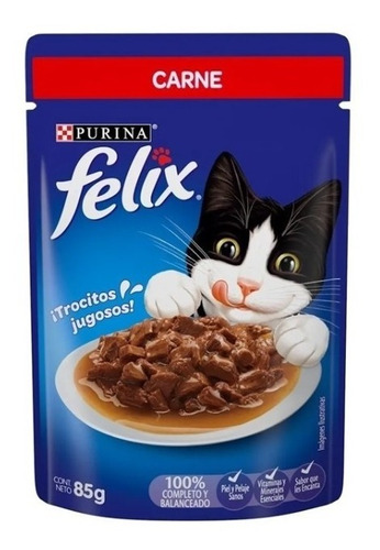 Alimento Para Gato Felix Sobre Carne 12/ 85 Gr
