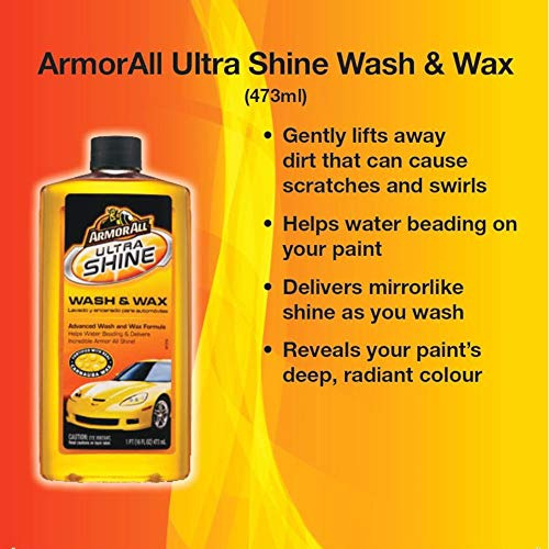 Armor All Ultra Shine Wash Y Wax 16 Onzas Líquidas