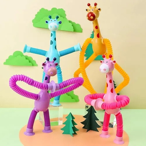 Kit 4 Jirafas Pop It Juguetes Fidget De Tubo Elástico