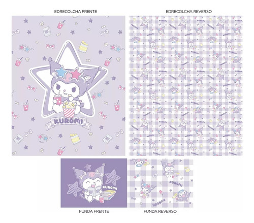 Edrecolcha Matrimonial Kuromi Snack Providencia Lila Kuromi Snack