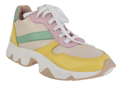 Imagen 2 de 6 de Zapatillas Urbanas Colores De Mujer De Cuero Pant - Ferraro
