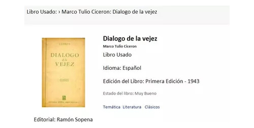 Marco Tulio Ciceron: Dialogo De La Vejez
