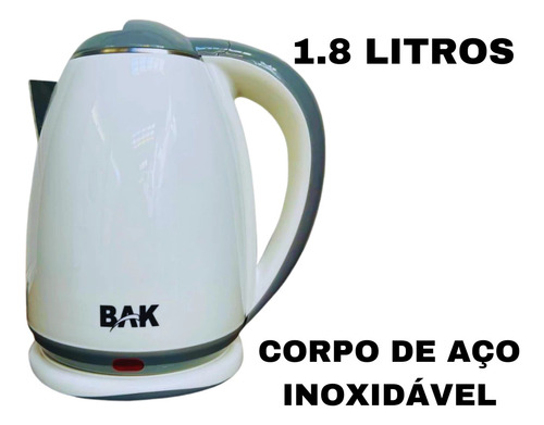 Chaleira Elétrica Plástica 110v E 220v Prática Bak 1.8l