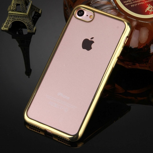 Funda Protectora De Tpu Borde Dorado Para iPhone 8 Y 7 (Usado)